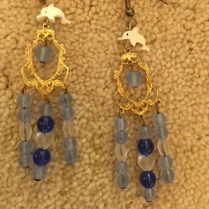 Beaded dangling earrings